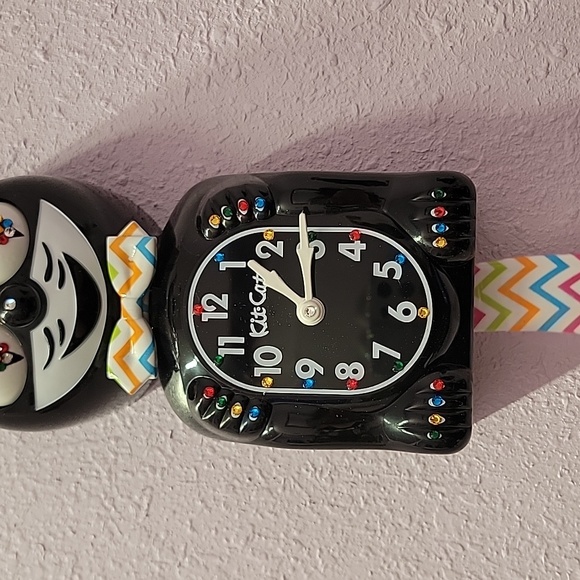 Custom Jeweled Rainbow Classic Black Kit-Cat Klock Clock - Picture 6 of 8